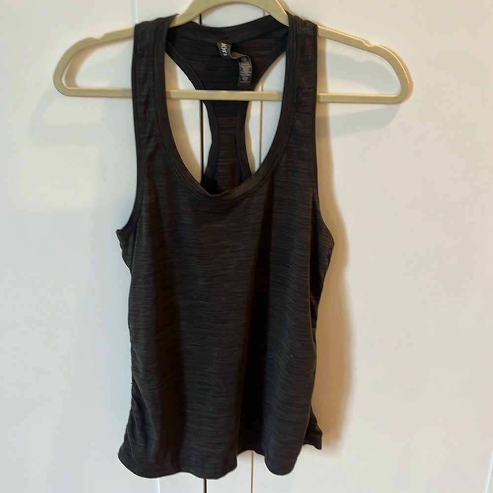 Vuori dark heather grey racerback tank. Barely worn